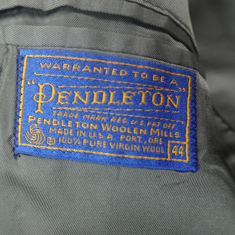 VTG Pendleton Blazer Mens 44 Gray Wool Tweed Elbow Patch Sport Coat Jacket USA - Picture 6 of 15